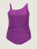 Ruched Wide Straps One-Piece Swimsuit