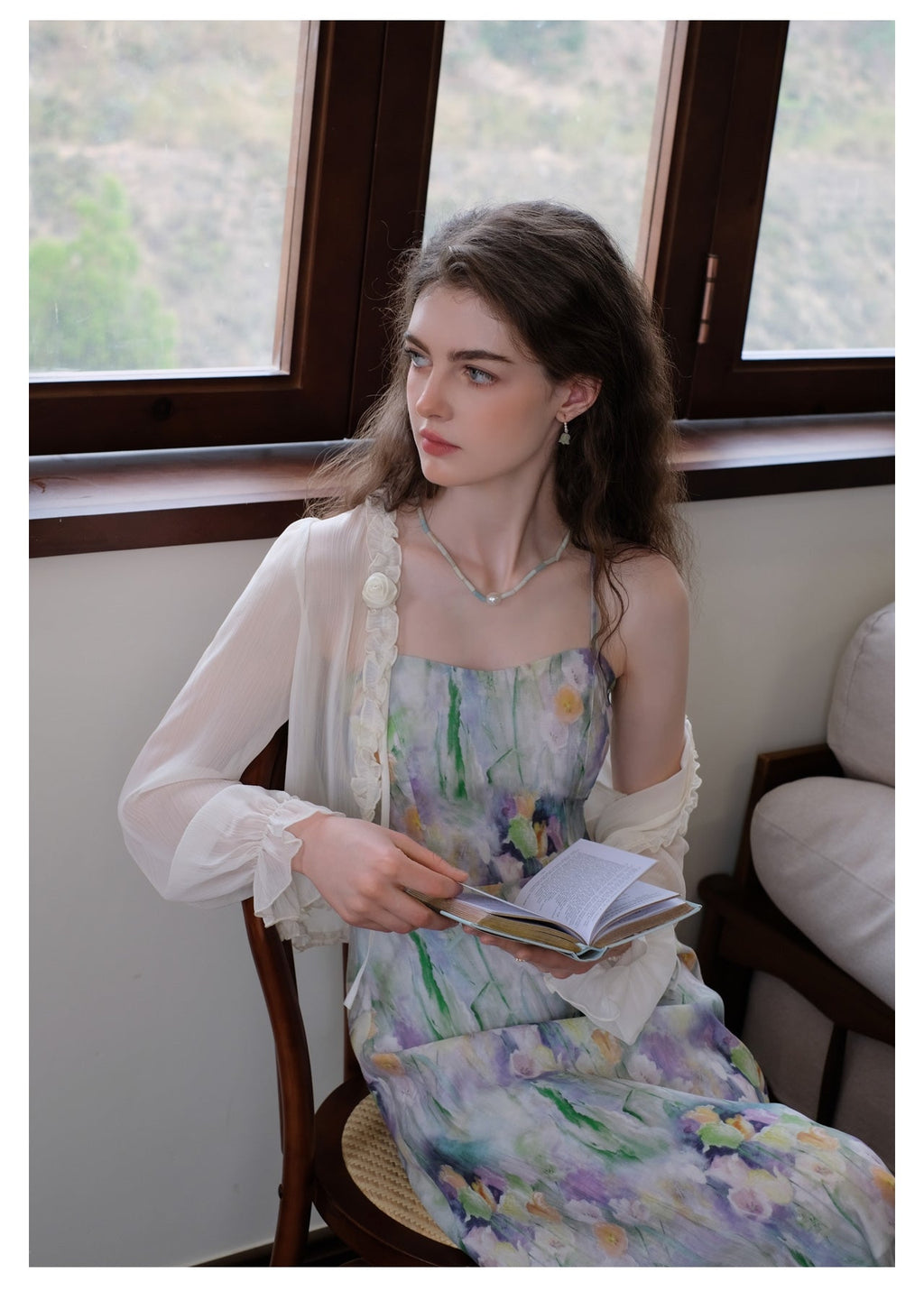 Fairy Sheer Rose Cardigan + Painting Slip Dress