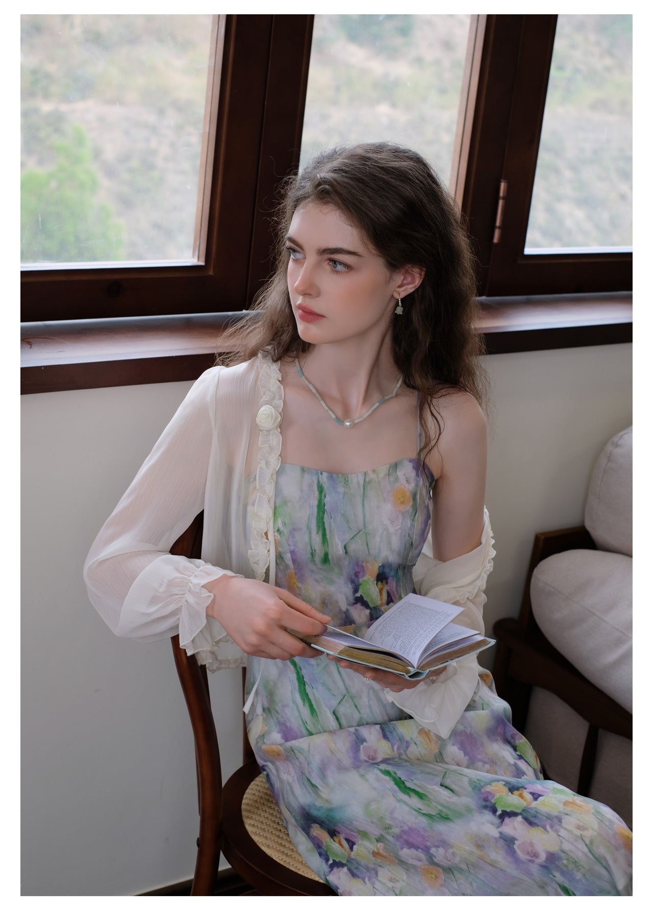 Fairy Sheer Rose Cardigan + Painting Slip Dress