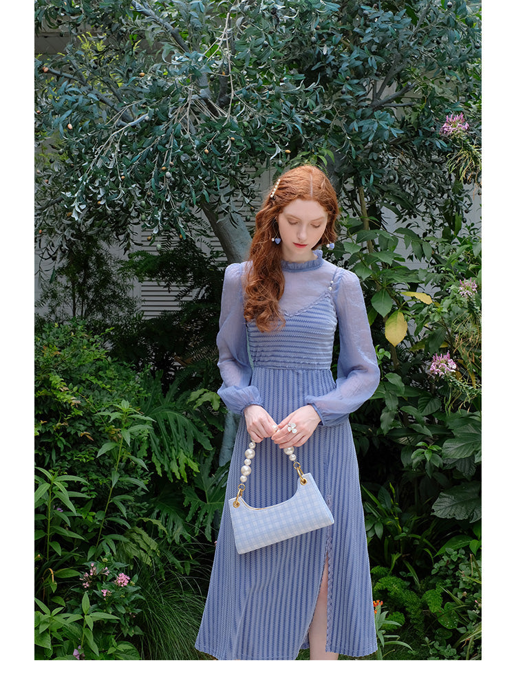 Chiffon Top & Velvet Slip Dress