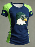 Women's Fashion Seattle Football Fan Crew Neck T-Shirt