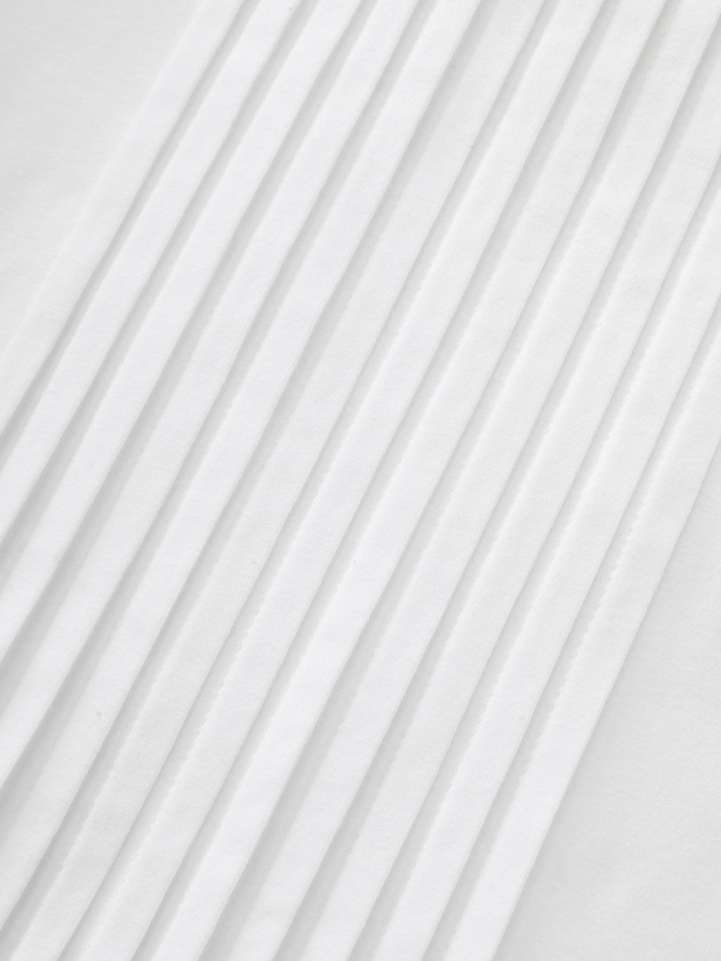 Cotton Toothpick Pleated Plain Flared Sleeve T-Shirt