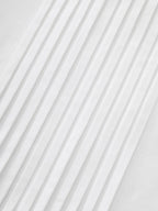 Cotton Toothpick Pleated Plain Flared Sleeve T-Shirt