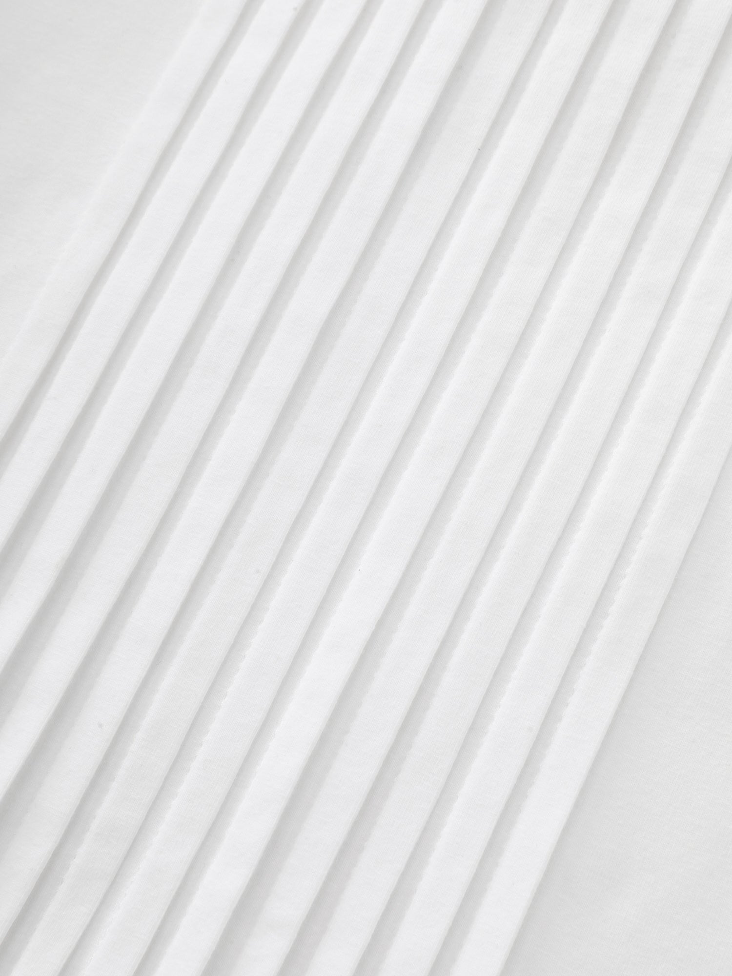 Cotton Toothpick Pleated Plain Flared Sleeve T-Shirt
