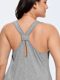Supersoft Stretchy Curvy Hem Plain Tank Top