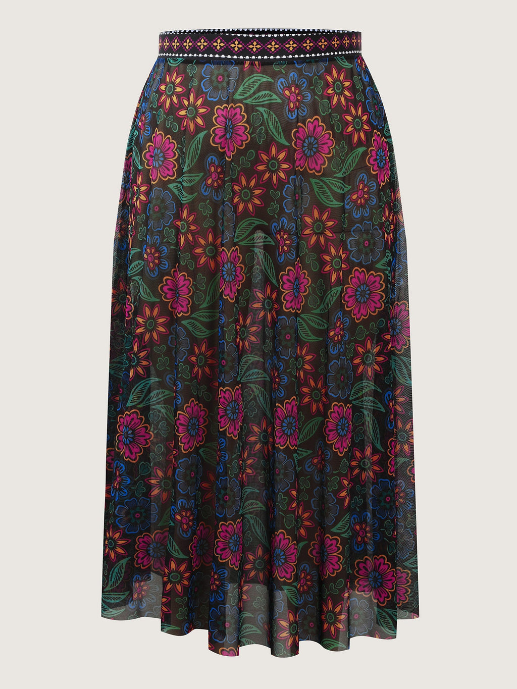 Two-Piece Sarong Floral Print One-Piece Swimsuit