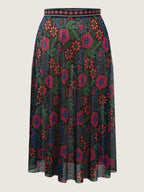 Two-Piece Sarong Floral Print One-Piece Swimsuit