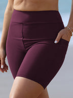 High-Waist Pocket Swim Bottoms
