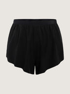 Curvy Hem Layered Swim Shorts