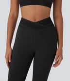 High Waisted Crossover Cut Out Yoga Leggings