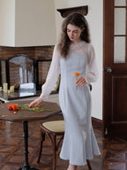 Sheer Chiffon Bottom Top + Mermaid Slip Dress
