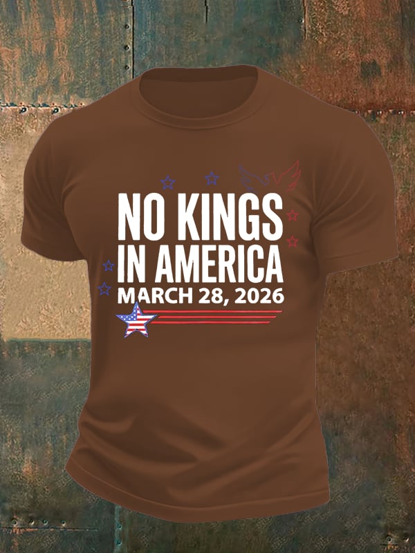 Men's   NO KINGS IN AMERICA  Print  T-Shirt