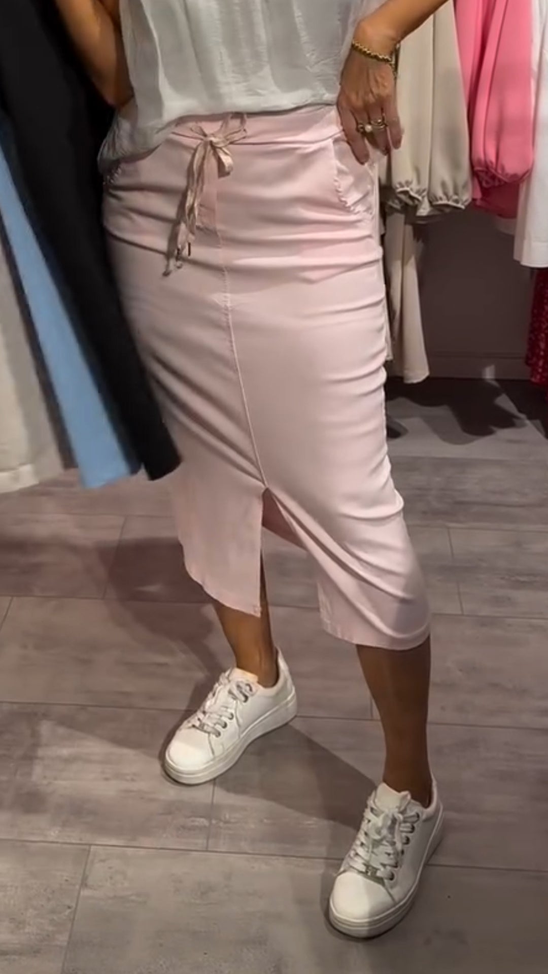 Ladies' Slit Solid Color Casual Skirt