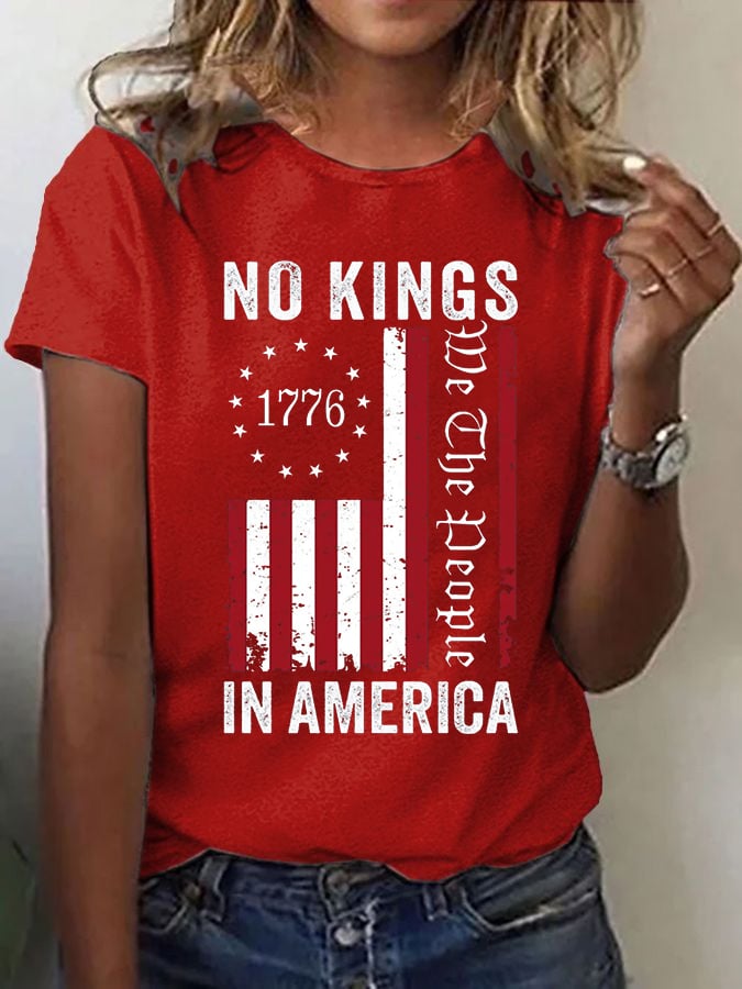 🔥Buy 3 Get 15% Off🔥Women's No King in America Print T-Shirt