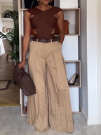 Classic Inverted Pleat High-Rise Wide Leg Pants