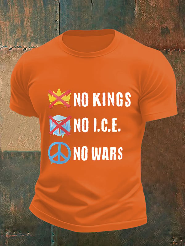 🔥Buy 3 Get 15% Off🔥Men's  No Kings Print T-Shirt