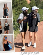 Mundoven Women's Athletic Sleeveless Mini Tennis Dress with Pockets