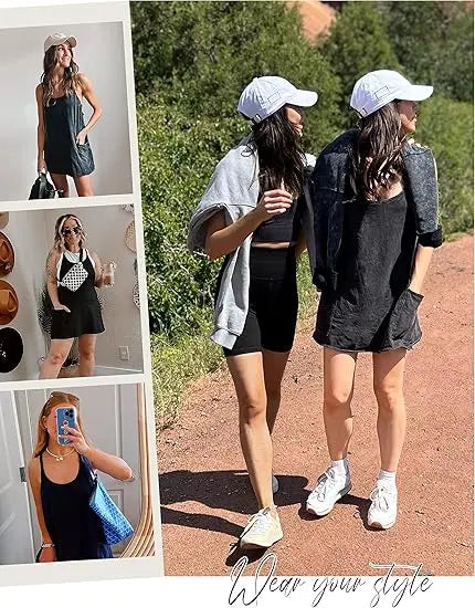Mundoven Women's Athletic Sleeveless Mini Tennis Dress with Pockets