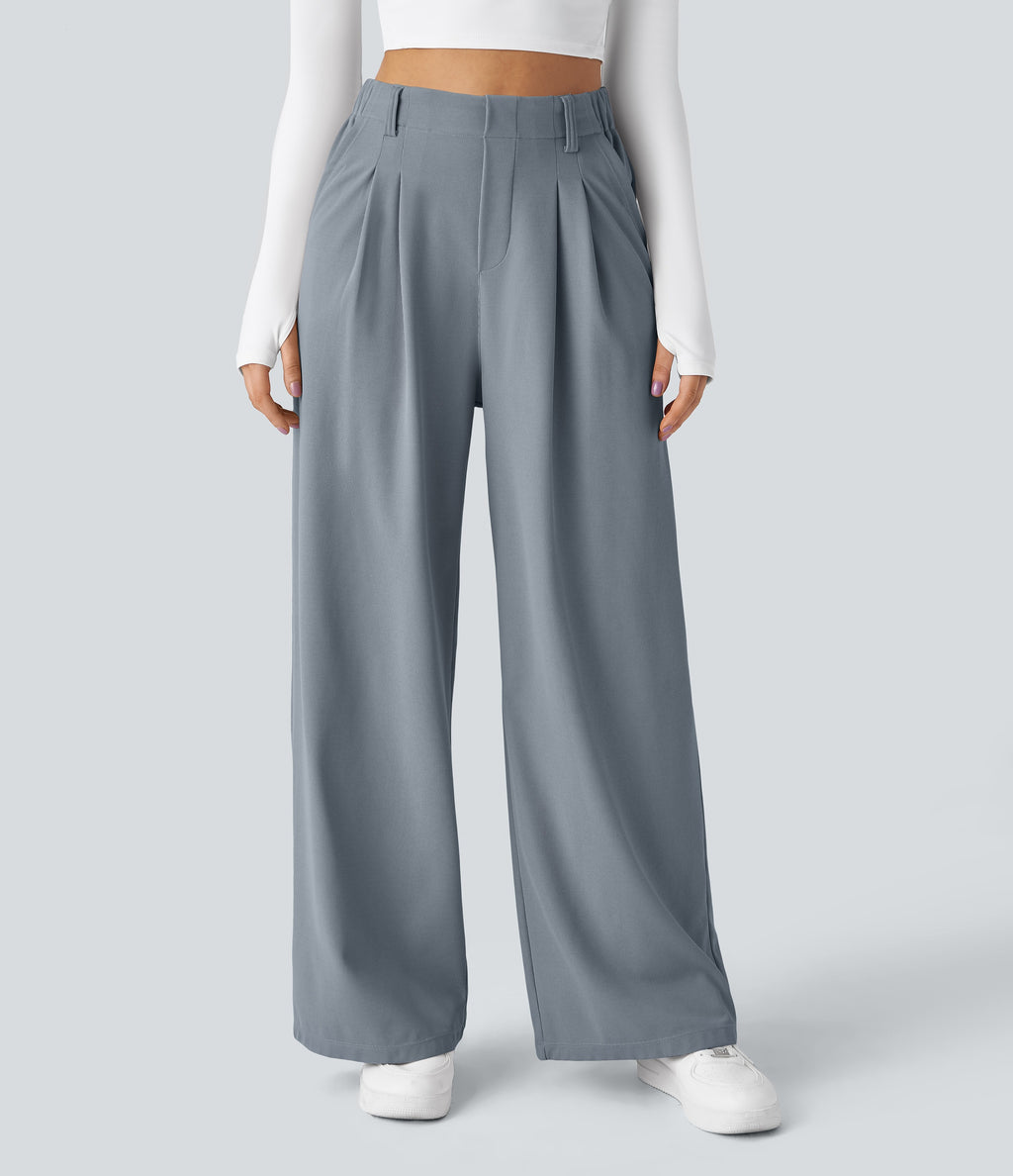 2026🔥 FlexTM High Waisted Pocket Straight Leg Work Pants