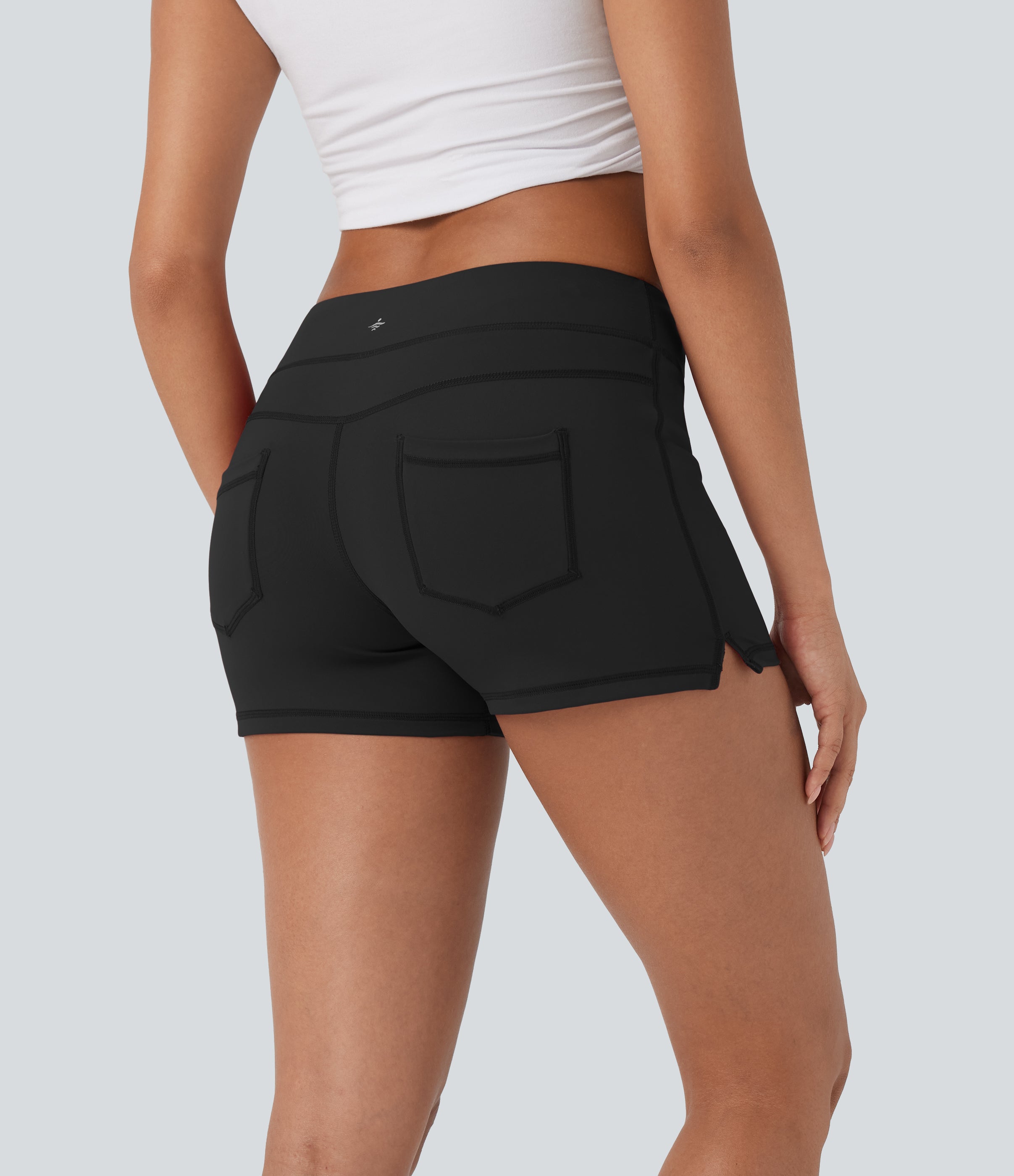 Low Rise Yoga Biker Shorts 3'' with Pockets