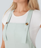Waffle Casual Shortalls with Pockets
