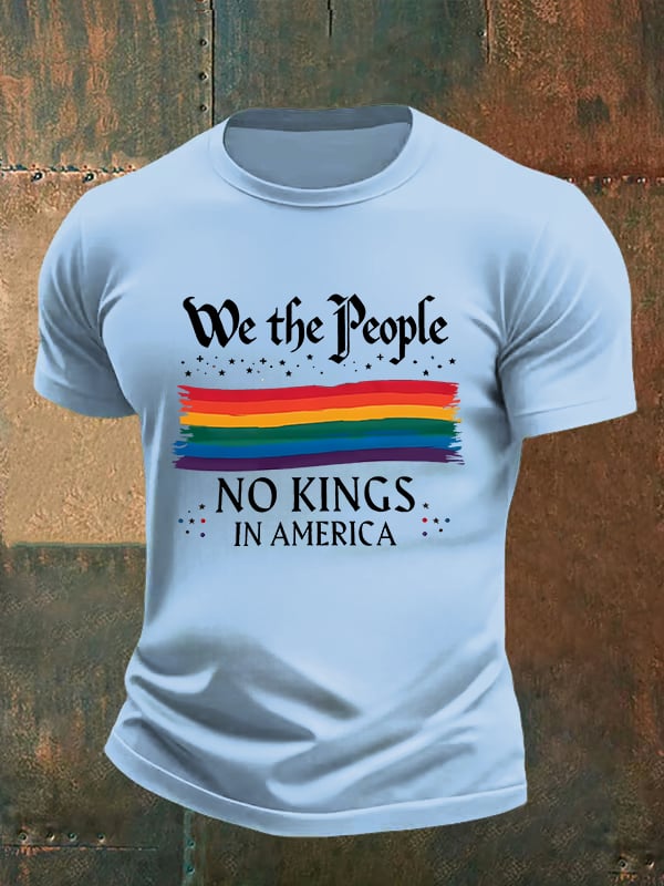 🔥Buy 3 Get 15% Off🔥Men's  We the People NO KINGS IN AMERICA  print  T-Shirt