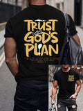 Men's casual cross faith short-sleeved T-shirt