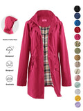 Rain Coat for Women Waterproof with Hood Lightweight Women's Rain Jacket Outdoor Trench Windbreaker Long Raincoats