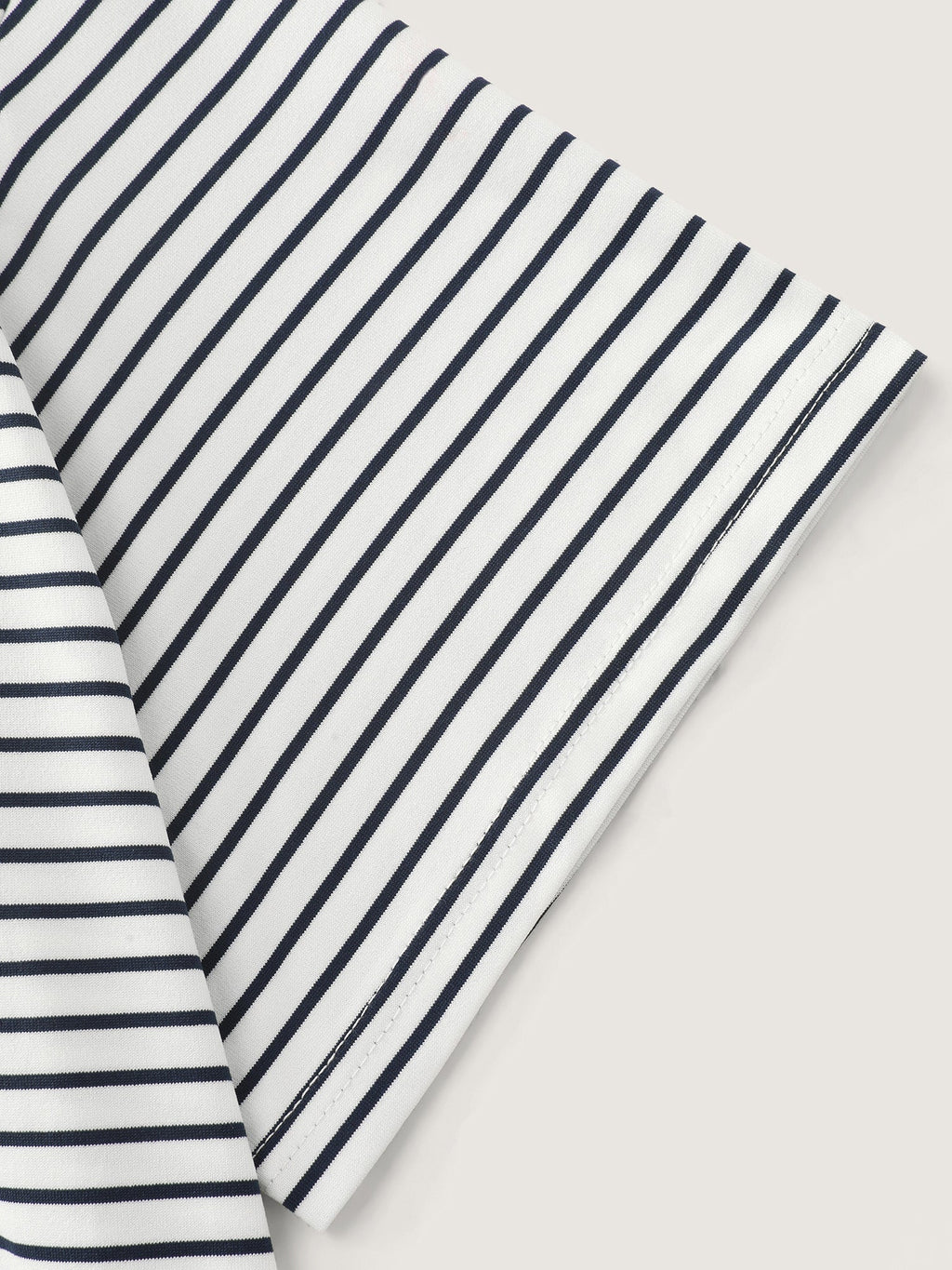 Striped Print Ruffled Hem Long T-Shirt