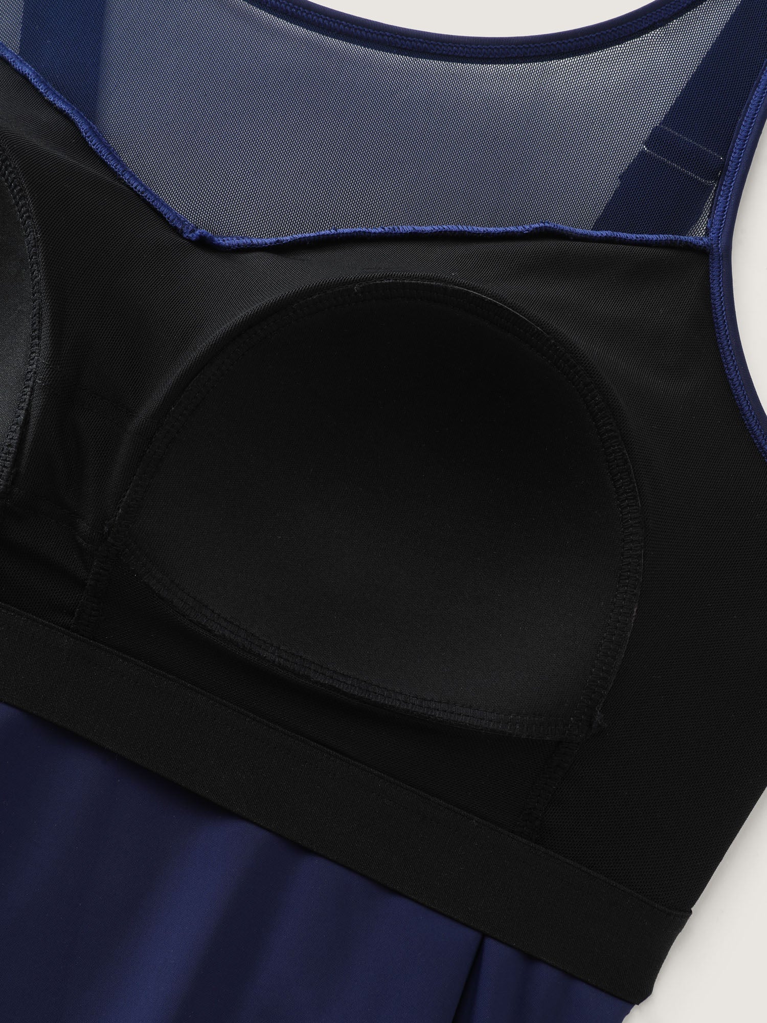 Adjustable Curvy Hem Spliced Swim Top