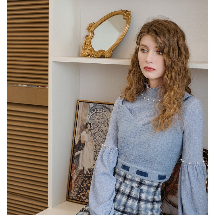 Retro Bishop Sleeve Knitted Top