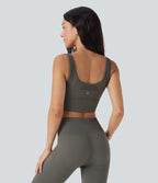 Light Support Seamless Flow U Back Ribbed Hem Yoga Sports Bra