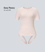 Seamless Flow Smoothing Adjustable Leg Straps Work Bodysuit-Easy Peezy
