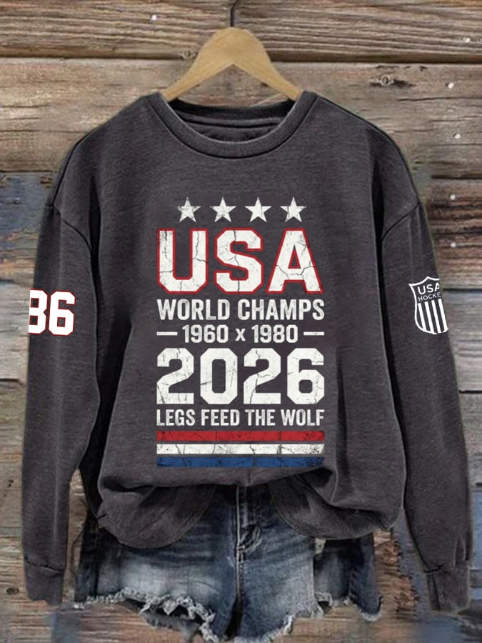 Women's  Hockey Print Sweatshirt