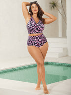 Leopard Print Cross-Straps Bikini Top