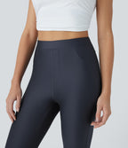 High Waisted Sheen Casual Skinny Pants with Pockets