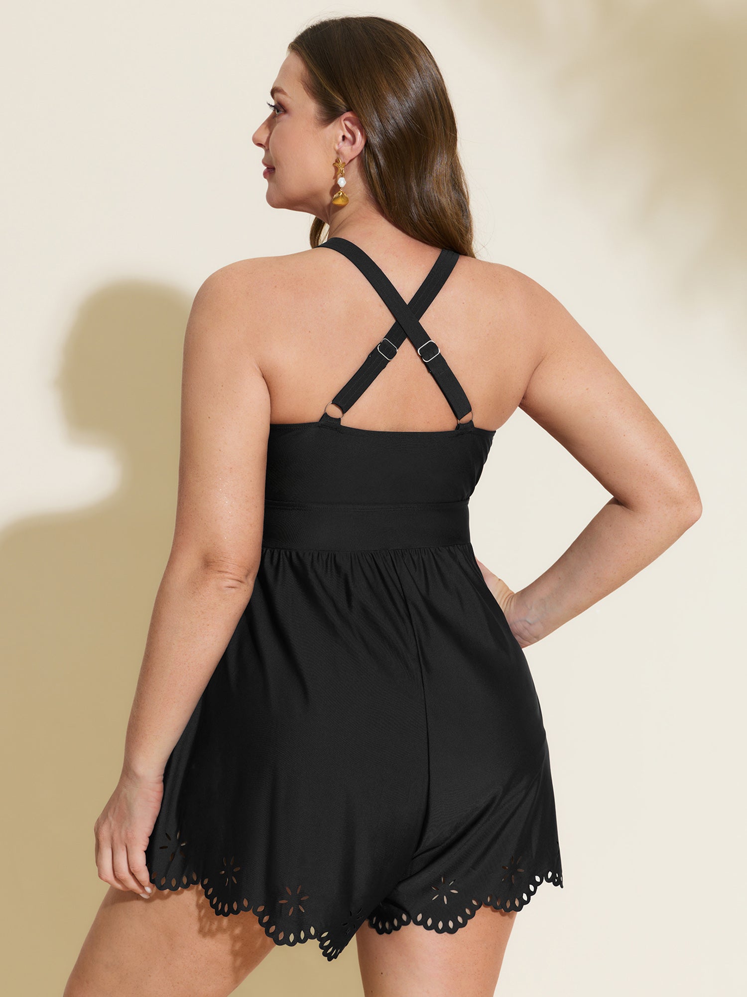 Laser Cut Pockets One-Piece Swim