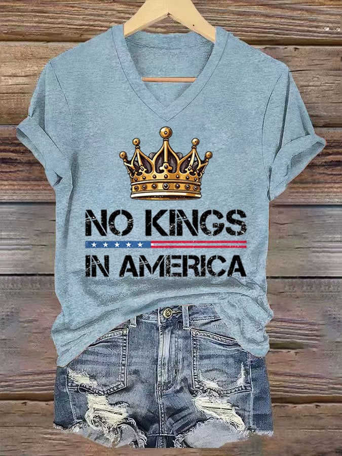 🔥Buy 3 Get 15% Off🔥Women's No Kings In America Printed Casual T-Shirt