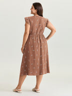 Pure Cotton Floral Embroidered Midi Dress