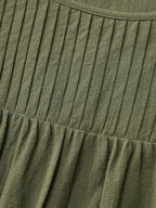 Pure Cotton Pleated Puffy Sleeve Blouse