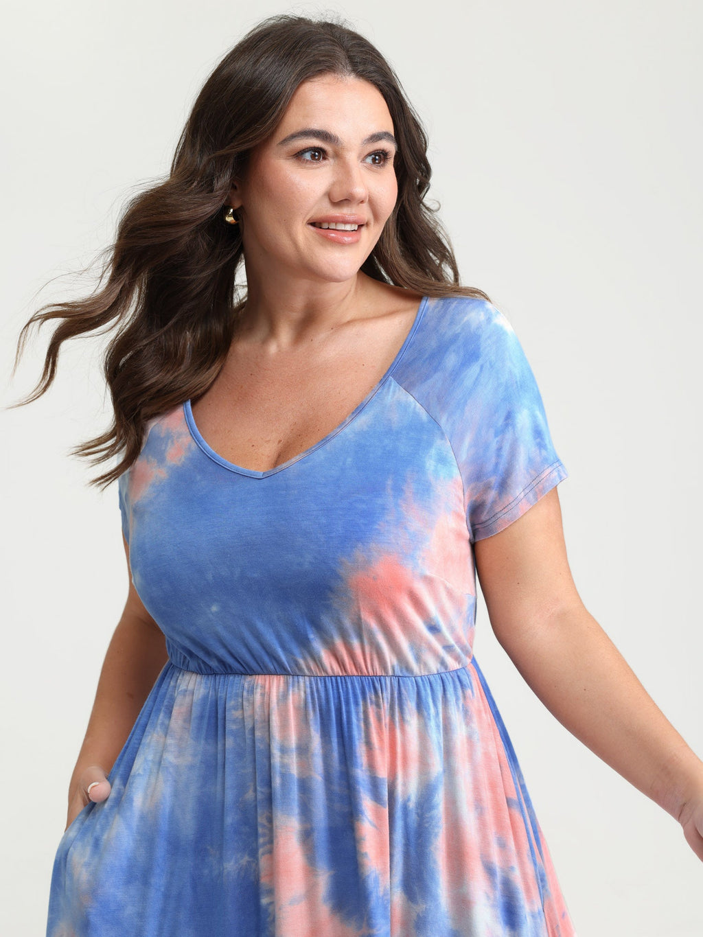 Supersoft Tie-Dye Pockets Midi Dress