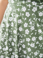 Ditsy Floral Ruched Empire Waist Swim Dress