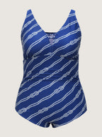 Geometric Print Tummy-Control One-Piece Swim