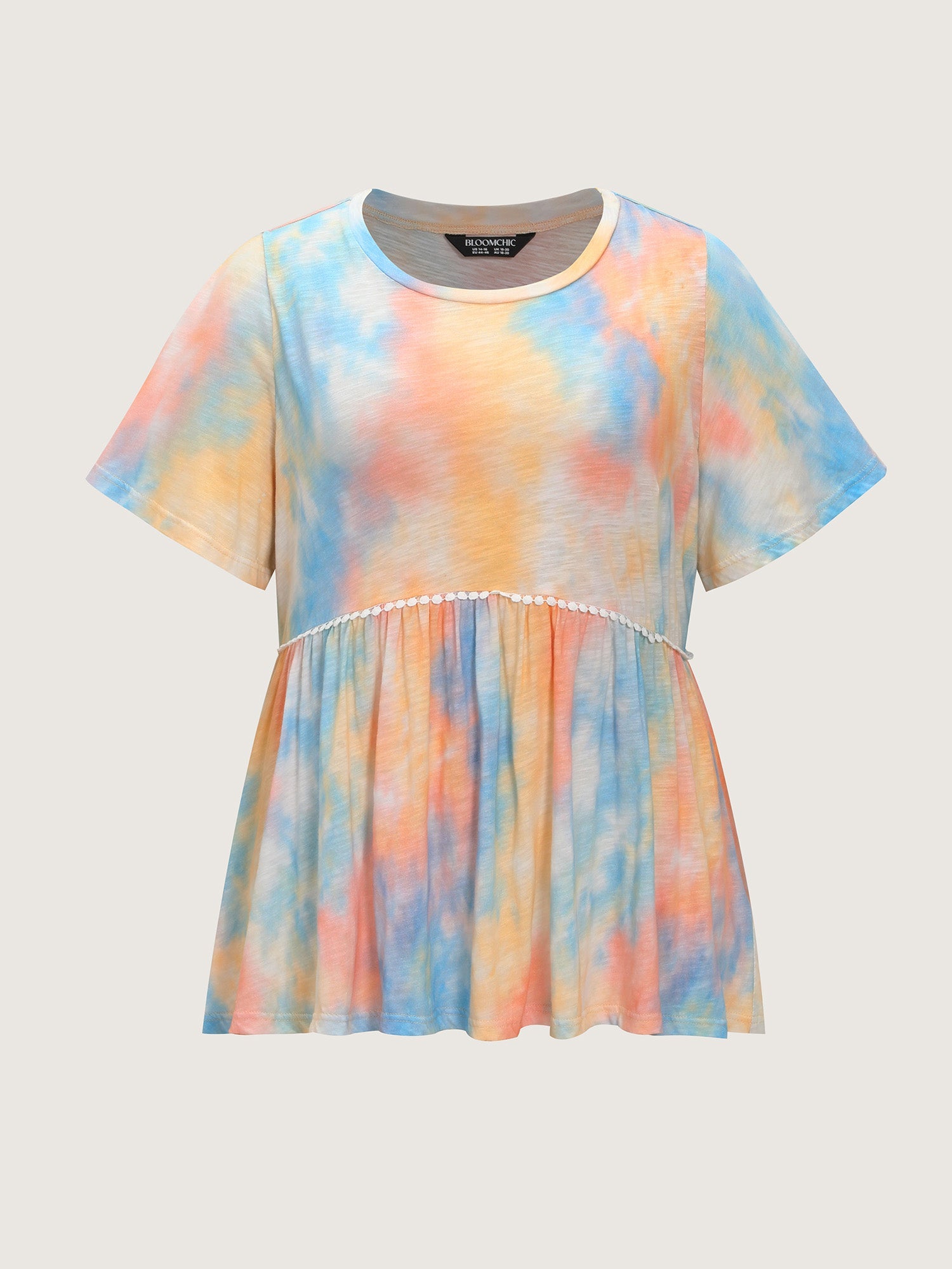 Cotton Color Gradient Fit And Flare Knit Top