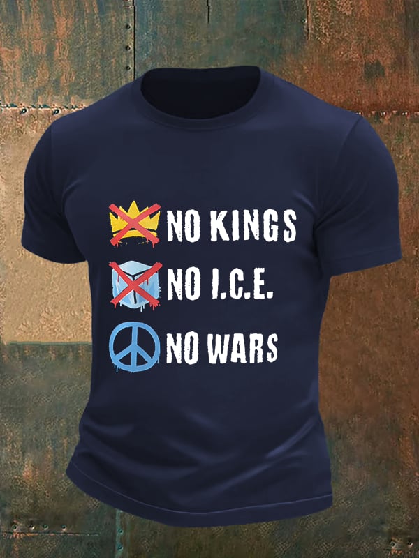 🔥Buy 3 Get 15% Off🔥Men's  No Kings Print T-Shirt