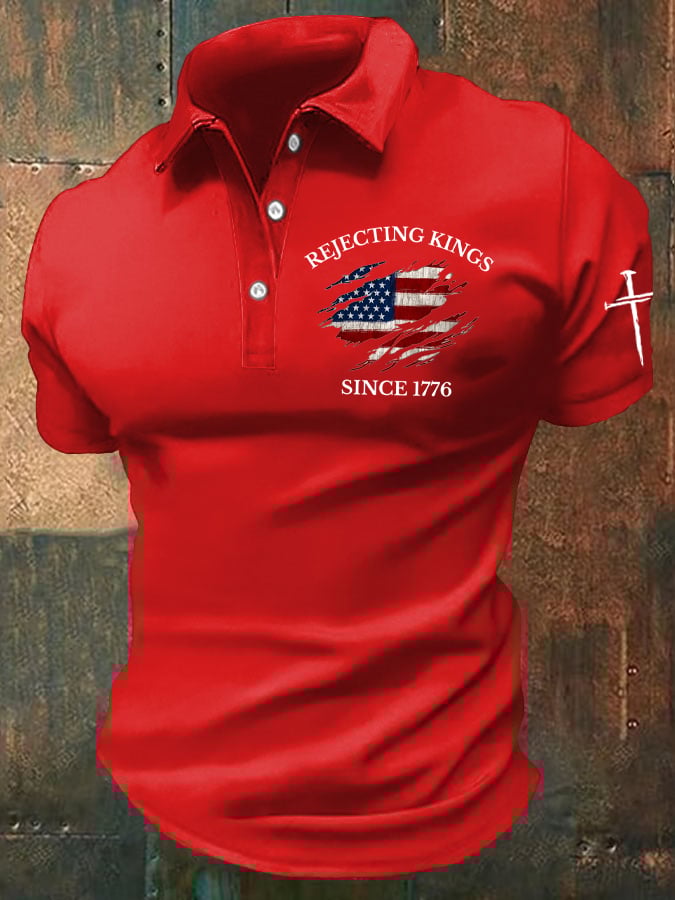 🔥Buy 3 Get 15% Off🔥Men's “Rejecting Kings Since 1776” Casual POLO Shirt