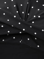 Polka Dots Spliced Ruched One-Piece Swimsuit