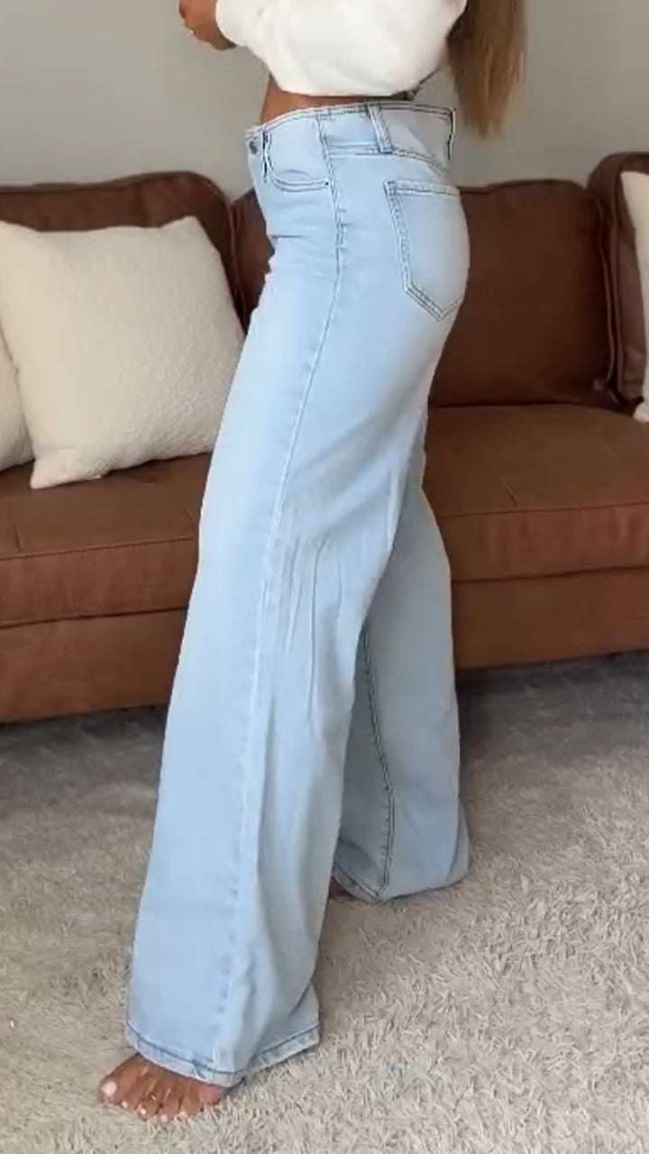 Womens Washed Casual Jeans