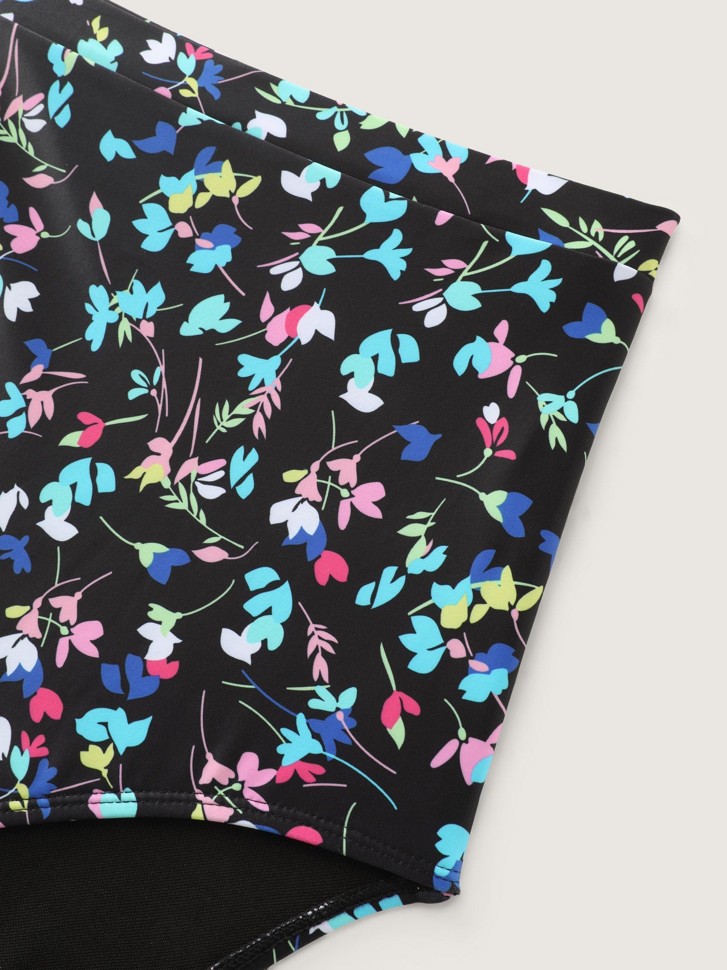 Colorful Floral Print Drawstring Swim Dress