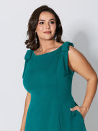 Shoulder Tie Sculpting Bodice Mini Dress